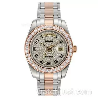 Rolex Masterpiece Ii Automatic Two Tone With Diamond Bezel And Dial Number Markers