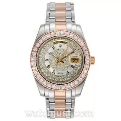 Rolex Masterpiece Ii Automatic Two Tone With Diamond Bezel And Dial Roman Markers