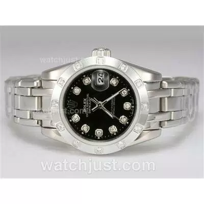 Rolex Masterpiece Automatic Diamond Marking With Black Dial