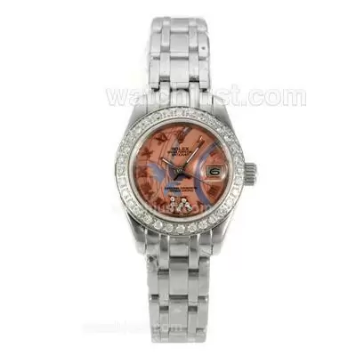 Rolex Masterpiece Automatic Diamond Bezel With Pink Dial S/s Sapphire Glass