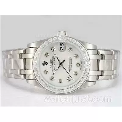 Rolex Masterpiece Automatic Diamond Bezel And Marking With Mop Dial