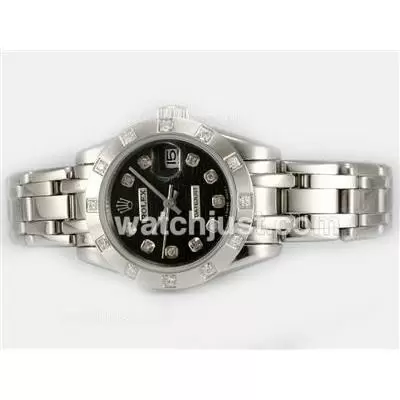 Rolex Masterpiece Automatic Diamond Marking With Black Computer Dial