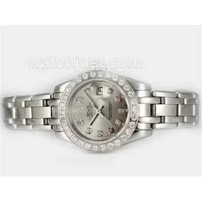 Rolex Masterpiece Automatic Diamond Marking And Bezel With Gray Dial