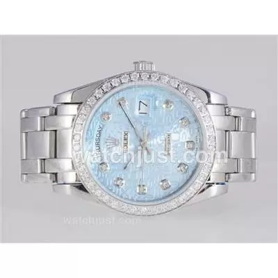 Rolex Masterpiece Automatic Diamond Marking And Bezel With Blue Computer Dial