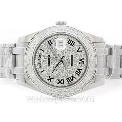 Rolex Masterpiece Automatic Movement With Diamond Bezel And Dial Roman Marking