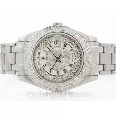 Rolex Masterpiece Automatic Movement With Diamond Bezel And Dial Roman Marking