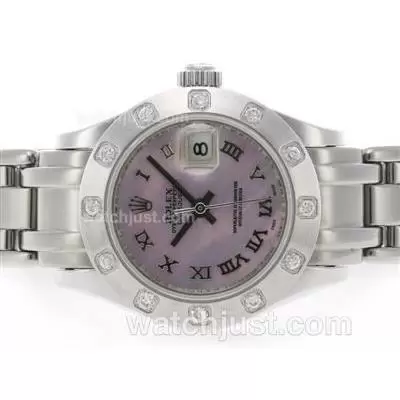 Rolex Masterpiece Automatic Movement Roman Marking With Pink Mop Dial