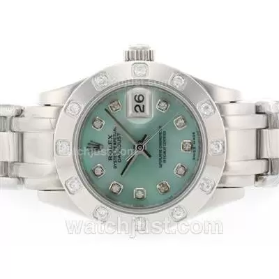 Rolex Masterpiece Automatic Movement Diamond Marking With Green Mop Dial