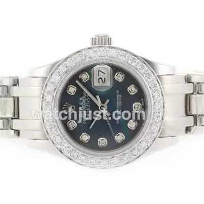 Rolex Masterpiece Automatic Movement Diamond Bezel And Marking With Black Mop Dial