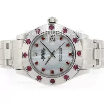 Rolex Masterpiece Automatic Movement Red Diamond Marking With Mop Dial