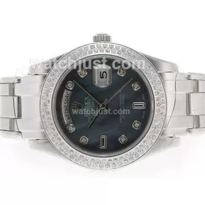 Rolex Masterpiece Automatic Movement Diamond Bezel And Marking With Black Mop Dial