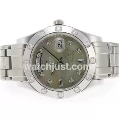 Rolex Masterpiece Automatic Movement Diamond Marking With Green Mop Dial