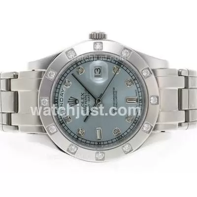 Rolex Masterpiece Automatic Movement Diamond Marking With Light Blue Dial