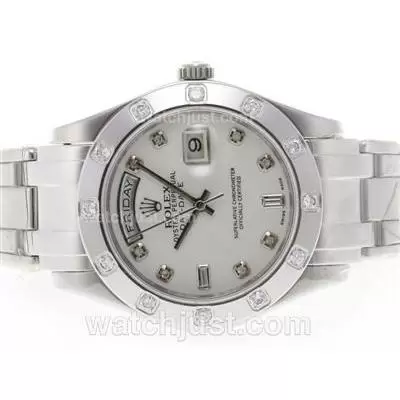 Rolex Masterpiece Automatic Movement Diamond Marking With White Dial