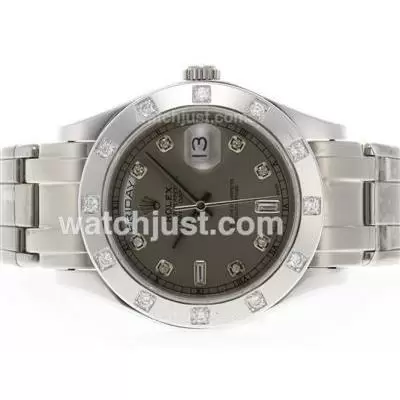 Rolex Masterpiece Automatic Movement Diamond Marking With Gray Dial