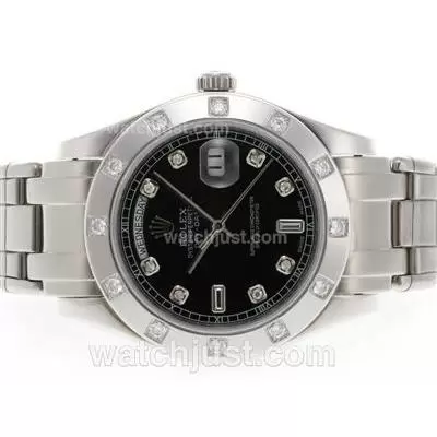 Rolex Masterpiece Automatic Movement Diamond Marking With Black Dial