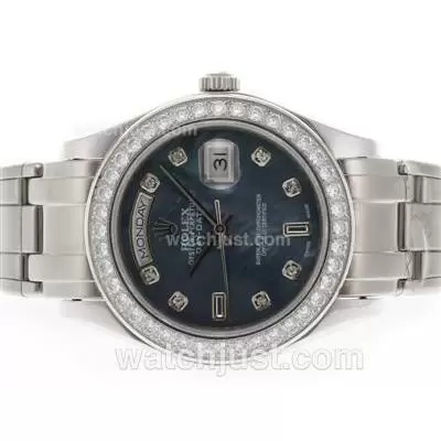 Rolex Masterpiece Automatic Movement Diamond Marking And Bezel With Black Mop Dial