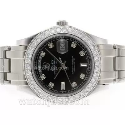 Rolex Masterpiece Automatic Movement Diamond Marking And Bezel With Black Dial