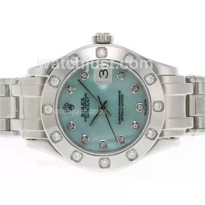 Rolex Masterpiece Automatic Movement Diamond Marking With Green Mop Dial