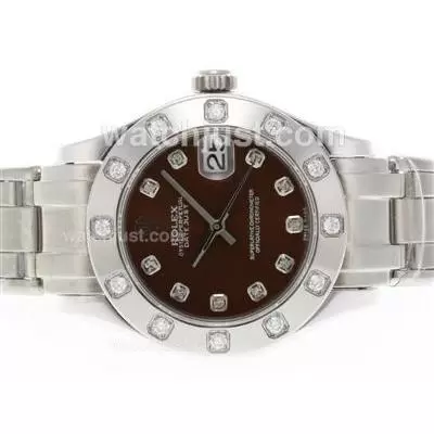 Rolex Masterpiece Automatic Movement Diamond Marking With Brown Dial