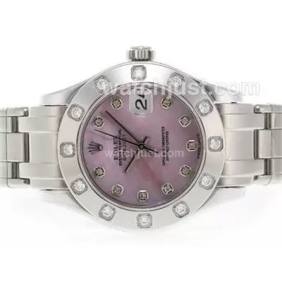 Rolex Masterpiece Automatic Movement Diamond Marking With Pink Mop Dial