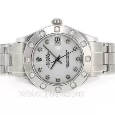 Rolex Masterpiece Automatic Movement Diamond Marking With White Dial