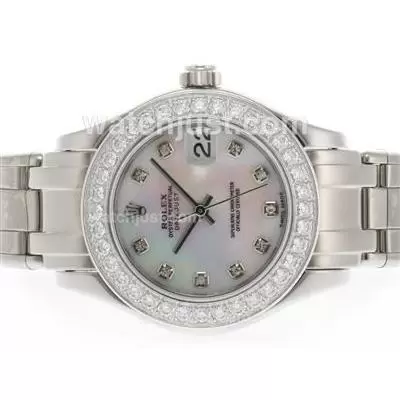 Rolex Masterpiece Automatic Movement Diamond Marking And Bezel With Mop Dial