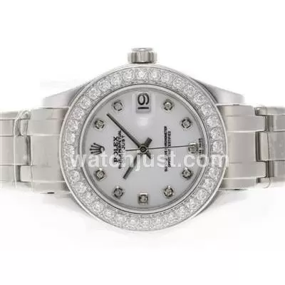 Rolex Masterpiece Automatic Movement Diamond Marking And Bezel With White Dial