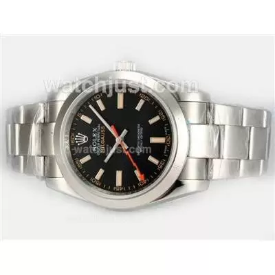 Rolex Milgauss Automatic With Black Dial Orange Marking