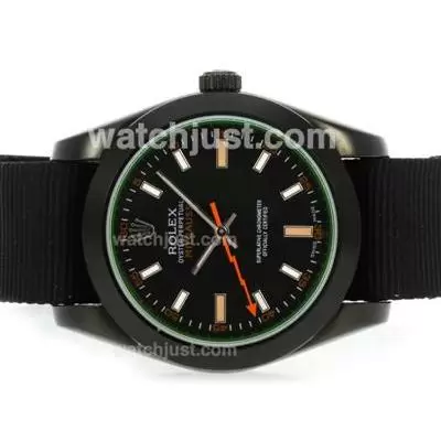 Rolex Milgauss Automatic Pvd Case With Nylon Strap