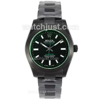 Rolex Milgauss Bamford Automatic Full Pvd With Black Dial Tinted Green Glass