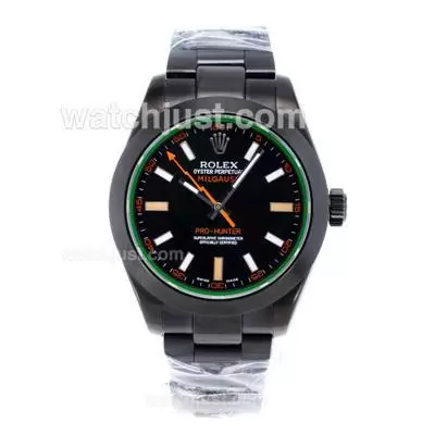 Rolex Milgauss Pro Hunter Automatic Movement Full Pvd With Tinted Green Sapphire