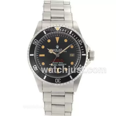 Rolex Sea Dweller Submariner 2000 Automatic Movement Vintage Edition With Black Dial S/s Rivet Strap