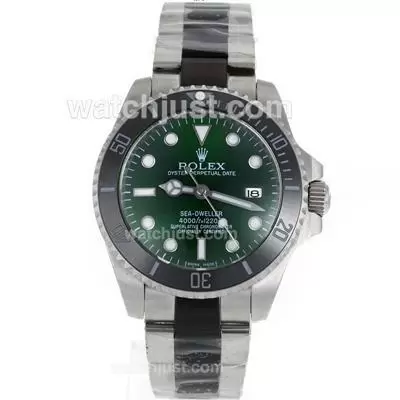 Rolex Sea Dweller Automatic Ceramic Bezel With Green Dial S/s Sapphire Glass