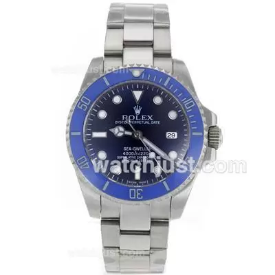 Rolex Sea Dweller Automatic With Blue Ceramic Bezel And Dial S/s Sapphire Glass