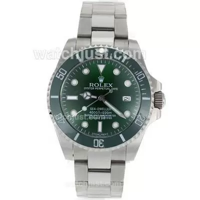 Rolex Sea Dweller Automatic With Green Ceramic Bezel And Dial S/s Sapphire Glass