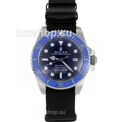 Rolex Sea Dweller Automatic Blue Ceramic Bezel And Dial With Nylon Strap Sapphire Glass