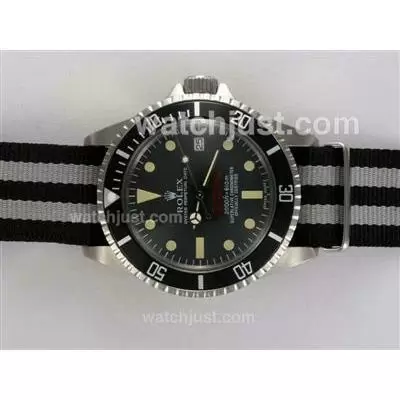 Rolex Sea Dweller Submariner 2000 Ref.1665 Automatic With Black Dial And Bezel Nylon Strap Vintage Edition