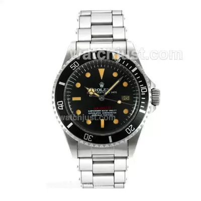 Rolex Sea Dweller Automatic Movement Vintage Edition With Black Dial Orange Markers Rivet Strap