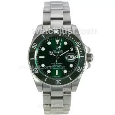 Rolex Submariner Automatic With Green Dial S/s Green Ceramic Bezel