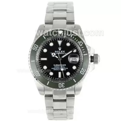 Rolex Submariner Automatic With Black Dial S/s Green Ceramic Bezel