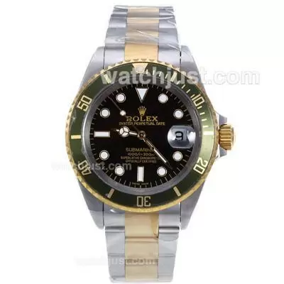 Rolex Submariner Automatic Two Tone Green Bezel With Black Dial Sapphire Glass