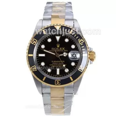 Rolex Submariner Automatic Two Tone Black Bezel With Black Dial Sapphire Glass