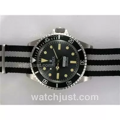 Rolex Submariner Comex Automatic With Black Dial And Bezel Nylon Strap Vintage Edition