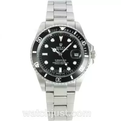 Rolex Submariner Automatic With Black Bezel And Dial S/s