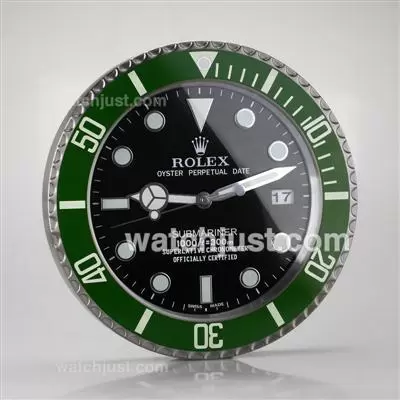 Rolex Submariner Wall Clock Green Bezel With Black Dial