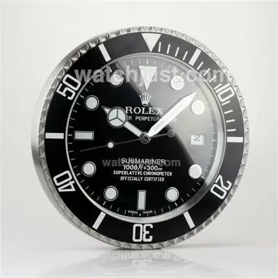 Rolex Submariner Wall Clock Black Bezel With Black Dial