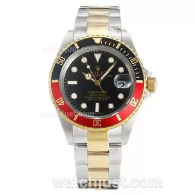 Rolex Submariner Automatic Two Tone Black/red Bezel With Black Dial