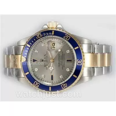 Rolex Submariner Automatictwo Tone Diamond Marking With Gray Dial