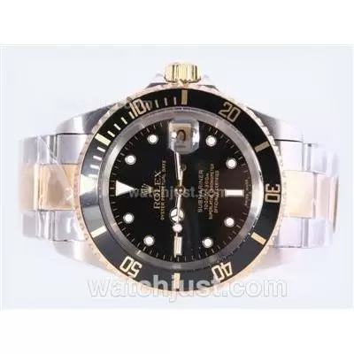 Rolex Submariner Automatic Movement Two Tone With Black Dial